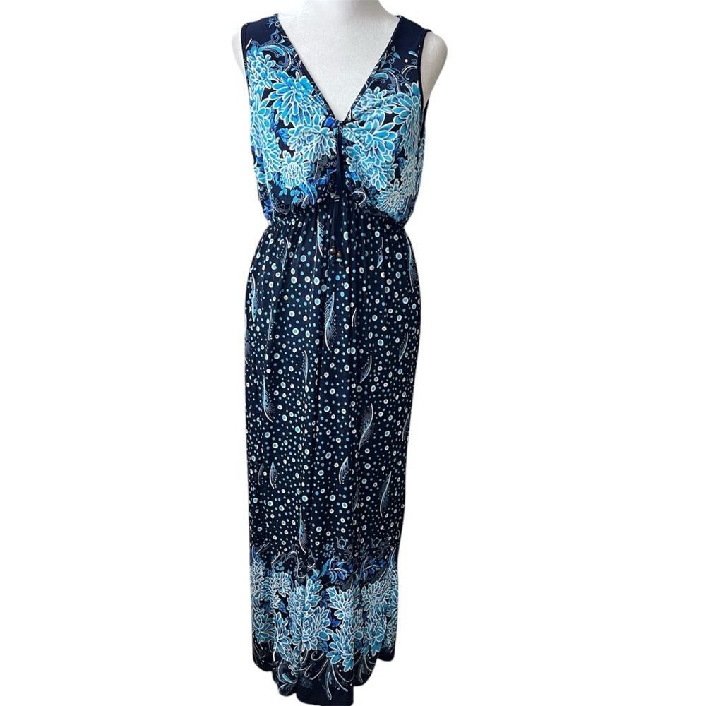 Women’s Maxi Dress Size Small Silk Blend Floral Peasant Boho Fairycore Spring